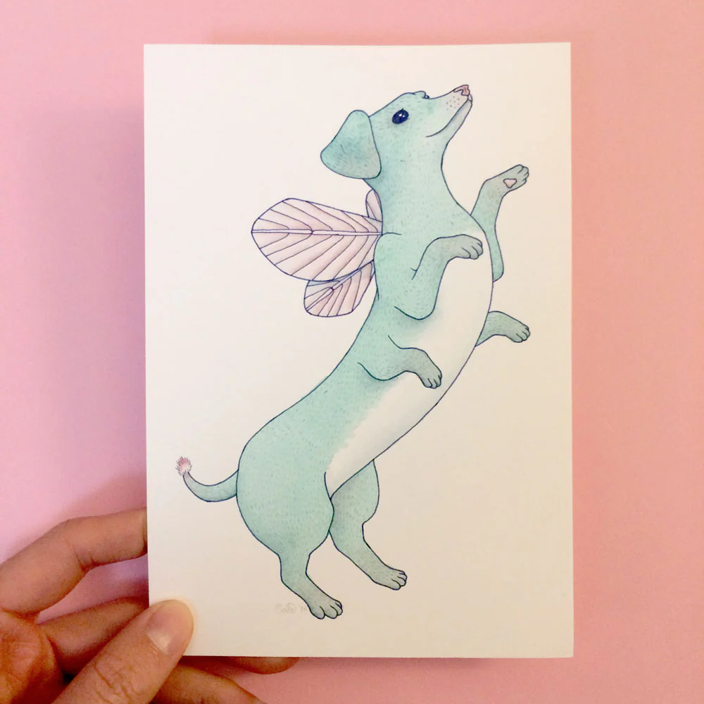 Dachshund Faerie Original Painting - Image 3