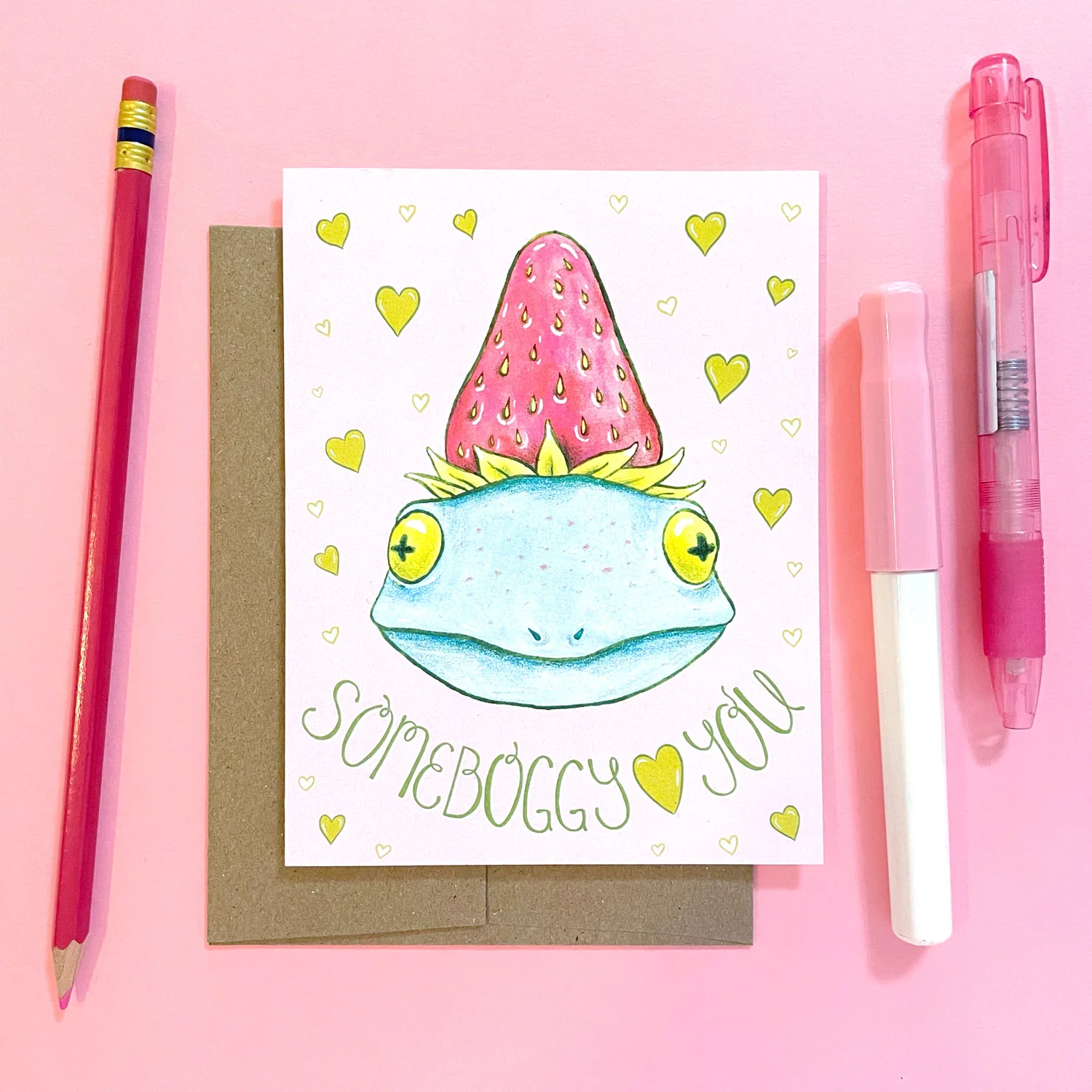 Strawberry Frog greeting card - Image 3